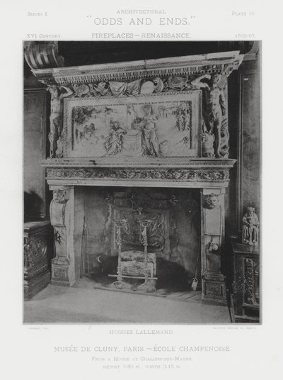 Fireplace: Musee De Cluny, Paris, Ecole Champenoise by American Photographer (after)