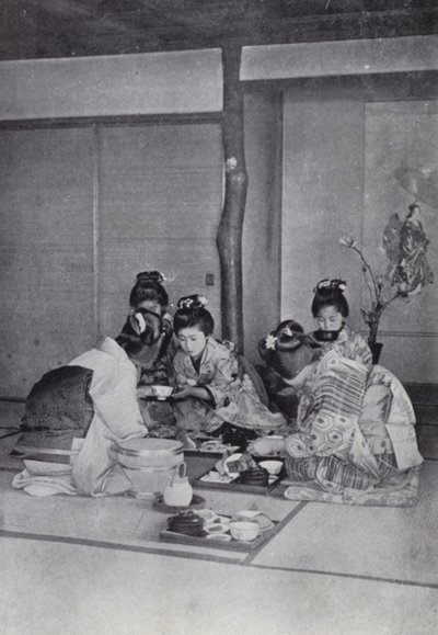 Geishas at dinner in a tea-house by American Photographer (after)