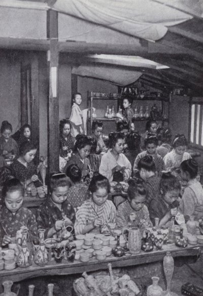 Girls decorating cheap pottery by American Photographer (after)