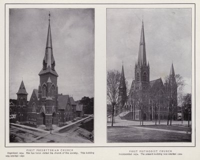 Jamestown, NY: First Presbyterian Church; First Methodist Church by American Photographer (after)