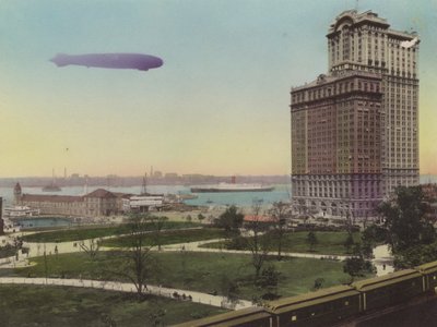 New York: Pier No 1, North River; Battery Park and Whitehall Building by American Photographer (after)
