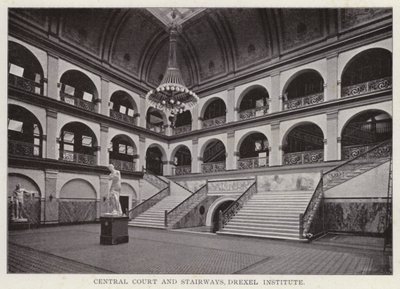 Philadelphia: Central Court and Stairways, Drexel Institute by American Photographer (after)