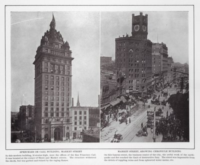 San Francisco: Spreckles or Call Building, Market Street; Market Street, showing Chronicle Building by American Photographer (after)