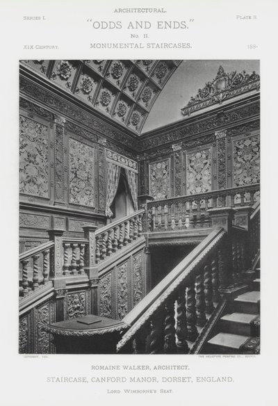 Staircase, Canford Manor, Dorset, England by American Photographer (after)