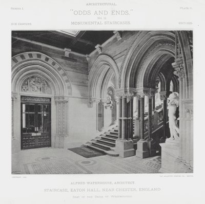 Staircase, Eaton Hall, near Chester, England by American Photographer (after)