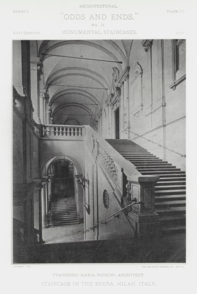 Staircase in the Brera, Milan, Italy by American Photographer (after)