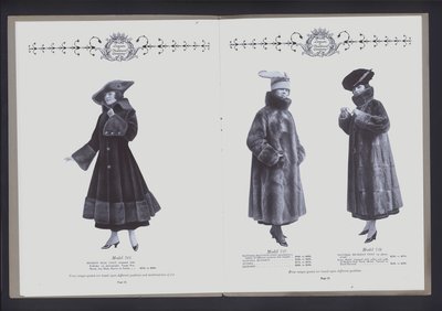 Two-page spread from The Theater of Fur Fashion by American Photographer (after)