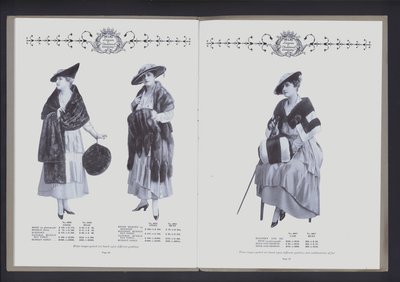 Two-page spread from The Theater of Fur Fashion by American Photographer (after)
