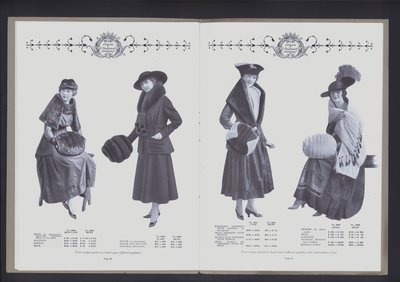 Two-page spread from The Theater of Fur Fashion by American Photographer (after)