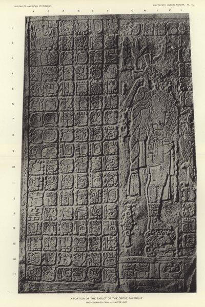 A portion of the tablet of the cross, Palenque by American Photographer