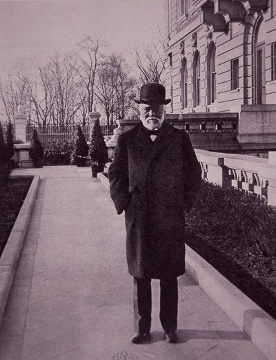 Andrew Carnegie Outside His Fifth Avenue Mansion, New York by American Photographer