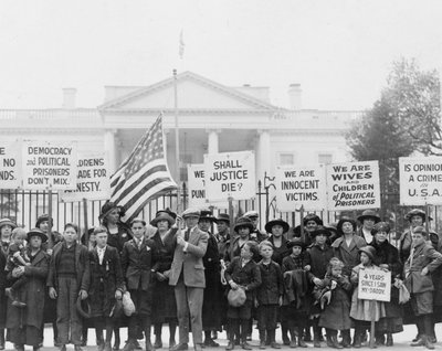 Children at the White House appealing to the President for the release of political prisoners by American Photographer