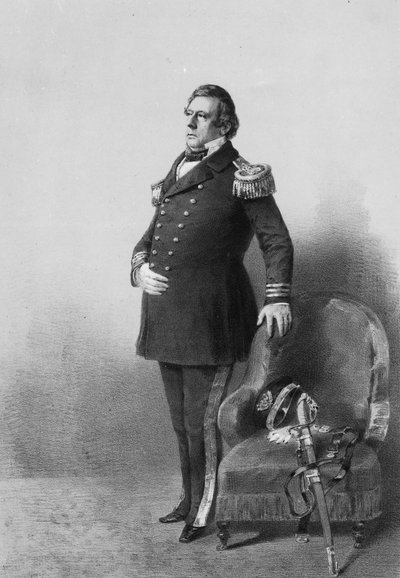 Commodore Matthew Calbraith Perry, engraved by Wilhelm Heine, c.1856 by American Photographer