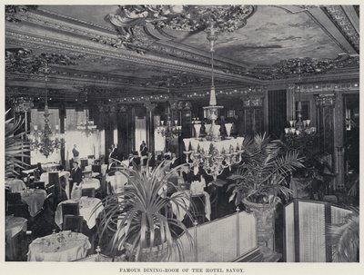 Famous Dining-Room of the Hotel Savoy by American Photographer