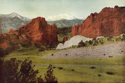 Gateway, Garden of the Gods, Colorado, Pikes Peak in the Distance by American Photographer