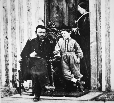 General Grant with his wife Julia Dent and their son Frederick Dent Grant, at City Point by American Photographer