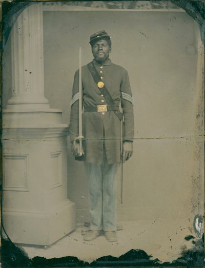 Henry F. Steward, Sergeant in the 54th Massachusetts Volunteer Infantry Regiment, 1863 by American Photographer