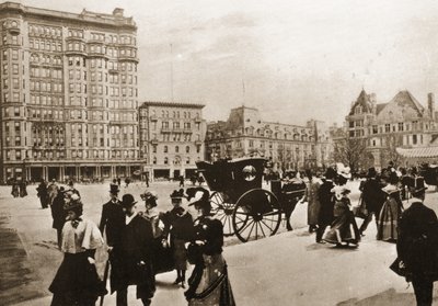 In front of the Plaza Hotel, New York City, 1896 by American Photographer