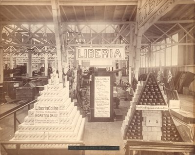 Liberia Soap and Coffee Display, Agricultural Hall, Philadelphia Centennial Exhibition, 1876 by American Photographer