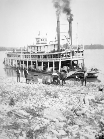 Loading a stern-wheeler on the Ohio River by American Photographer