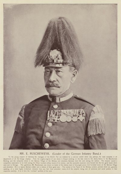Mr E Ruscheweyh, Leader of the German Infantry Band by American Photographer