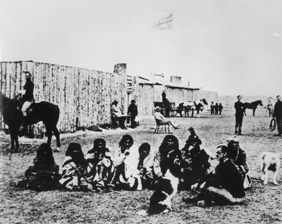 North West Mounted Police at Fort Calgary in 1876 by American Photographer