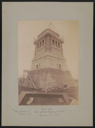 Pedestal of the Statue of Liberty Enlightening the World, Designed by Richard Morris Hunt, During Construction by American Photographer