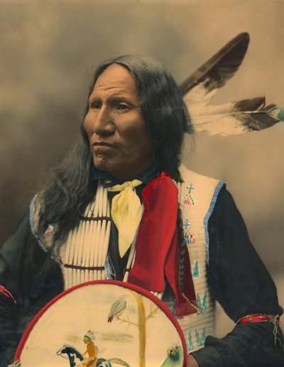 Portrait of Oglala Sioux Chief Strikes With Nose by American Photographer