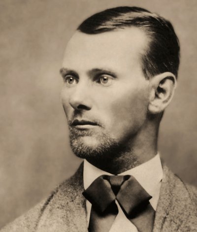Portrait of the outlaw Jesse James (1847-1882) by American Photographer