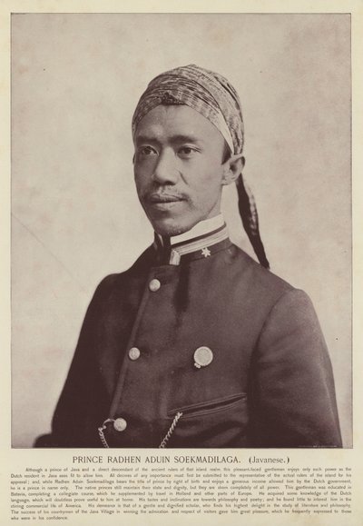 Prince Radhen Aduin Soekmadilaga, Javanese by American Photographer