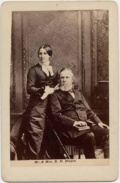 Rutherford Birchard Hayes (1822-93), 19th President of the USA, and Lucy Ware Webb Hayes (1831-89), his wife by American Photographer
