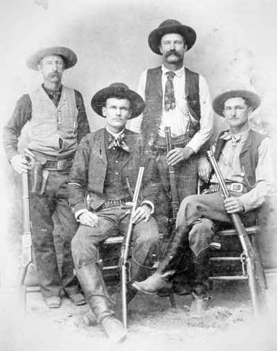 Texas Rangers Armed with Revolvers and Winchester Rifles by American Photographer