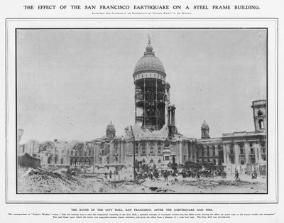 The Ruins of City Hall after the 1906 Earthquake and Fire, 1906 by American Photographer