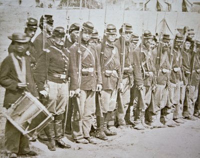 The Sixth Maine Infantry Regt. Union Army, on parade after the Battle of Fredericksburg by American Photographer