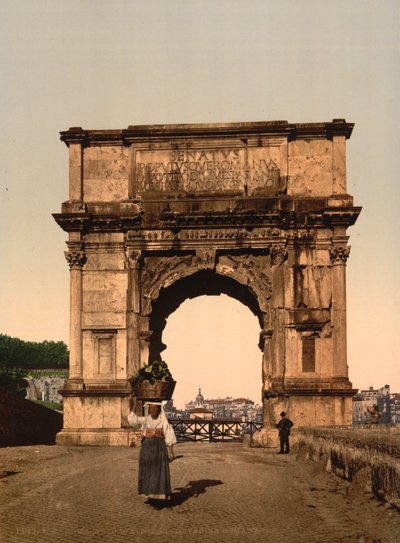 The Triumphal Arch of Titus, Rome, c.1890-1900 by American Photographer