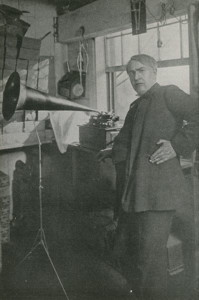 Thomas Edison in his workshop by American Photographer