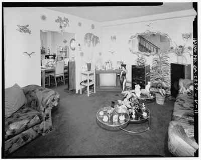 Typical interior, family room leading to dining room - Techwood Homes, Building No. 18 by American Photographer