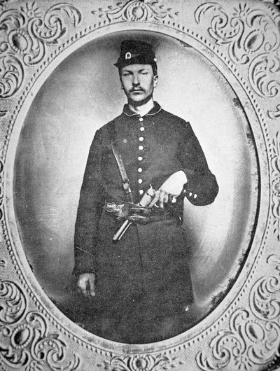 Unknown Union soldier armed with Colt Dragoon revolver by American Photographer