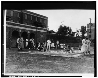 Wading pool, Techwood Homes (Public Housing), Bounded by North Avenue, Parker Street, William Street & Lovejoy Street, Atlanta, Fulton County, GA, c.1940 by American Photographer