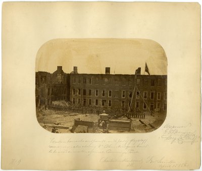 Western Barracks and Parade, Battle of Fort Sumter, 15th April 1861 by American Photographer