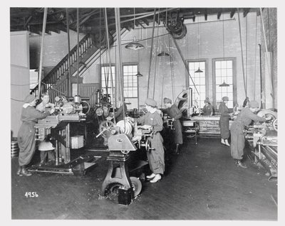 Women Working in Factories During World War I by American Photographer