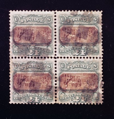 24-Cent Signing of the Declaration of Independence block of four, 1869 by American School