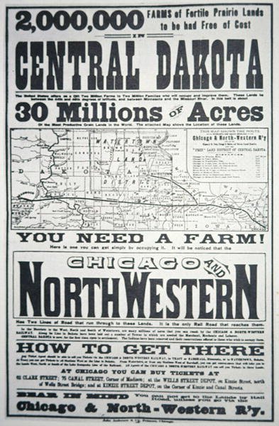 30 Millions of Acres free of cost in Central Dakota, c.1870 by American School
