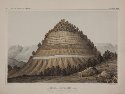A Conical Hill, 500 Feet High Standing in the Valley of Laguna Colorado by American School