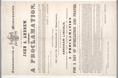 A Proclamation for a Day of Humiliation and Prayer, 28 July 1864 by American School