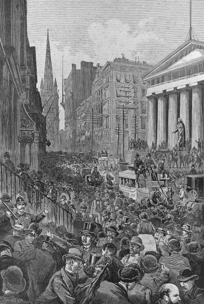 A Brief Panic Caused by the Sudden Failure of the Grant and Wood Bank, Illustration from 