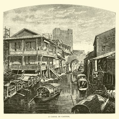 A Canal in Canton by American School