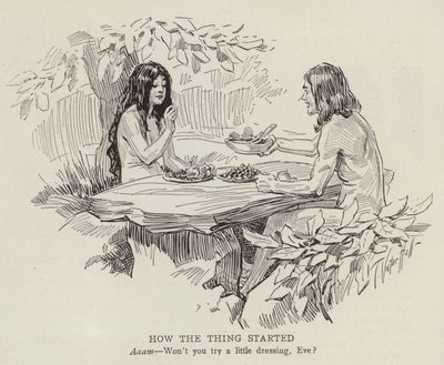 Adam and Eve in the Garden of Eden by American School