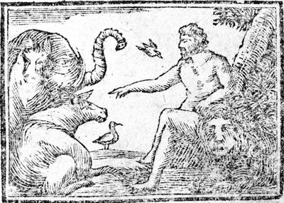 Adam naming the animals, illustration from An Abridgement of the History of the Holy Bible, published 1794 by American School