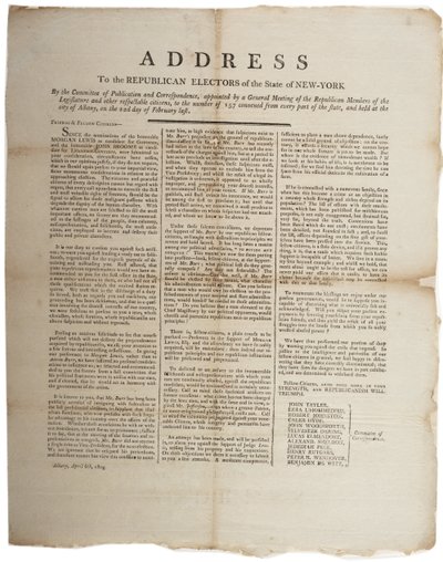 Address to the Republican Electors of the State of New York, 6th April 1804 by American School